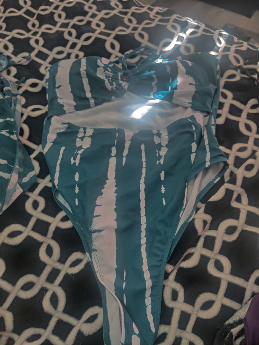 Othr Teal and White One-Piece Swimsuit